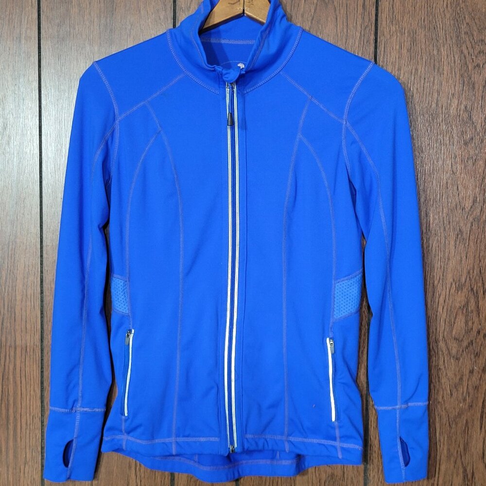 Tangerine Athletic Performance Jacket Full Zip Royal Blue Pockets Size Small S